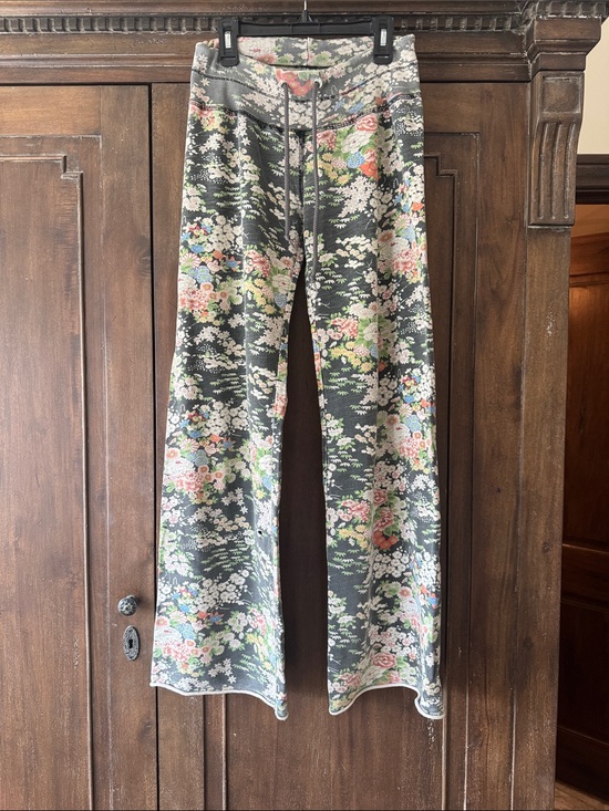 Lucky Brand Pants - Lucky Brand Gray Floral Wide-Leg Pants Y2K XXS